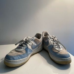 Nike Air Force 1 (AF1) SS19 baby blue and grey suede color way